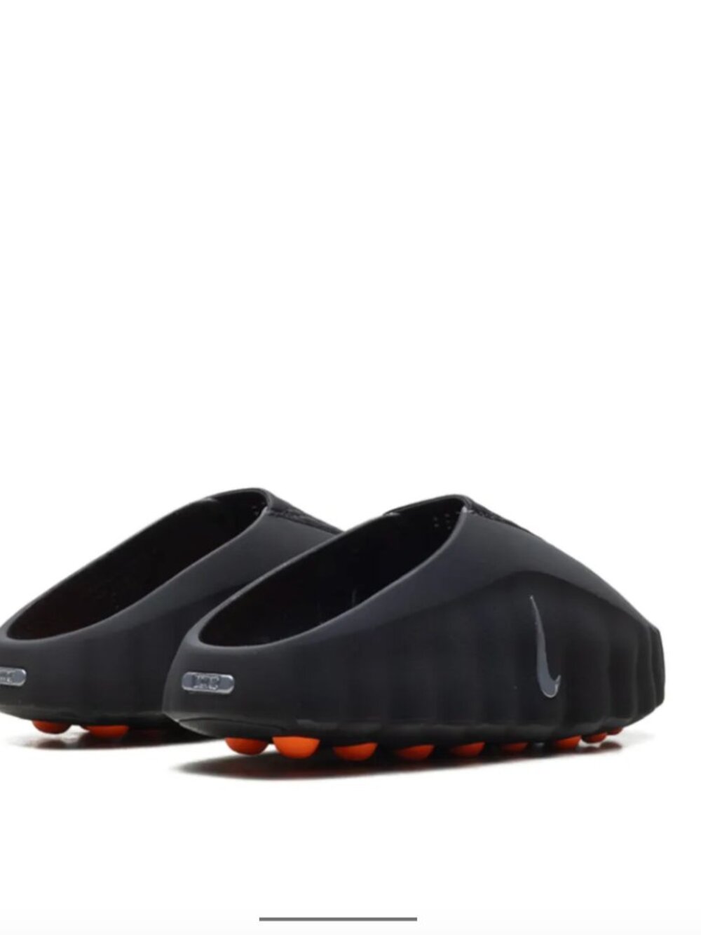 NWT W NIKE MIND 001 BLACK/CHROME-HYPER CRIMSON MULES - Picture 2 of 5